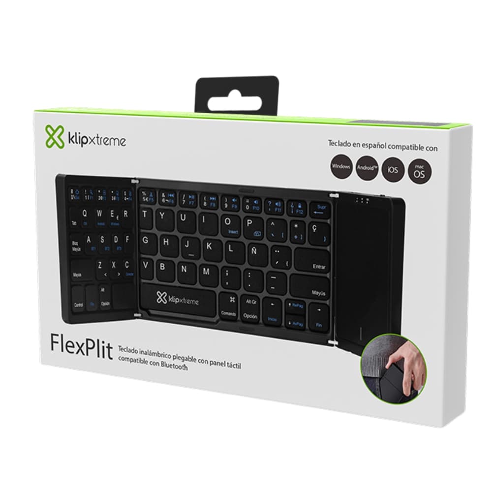 Teclado Wireless Klip Xtreme FlexPlit KCK-650S-BK com TouchPad - Black (Espanhol) 4