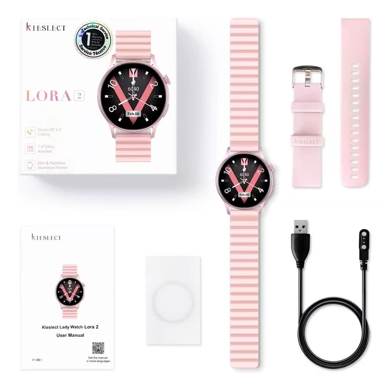 Relógio Smart Kieslect Lady Watch Lora 2 - Pink 5