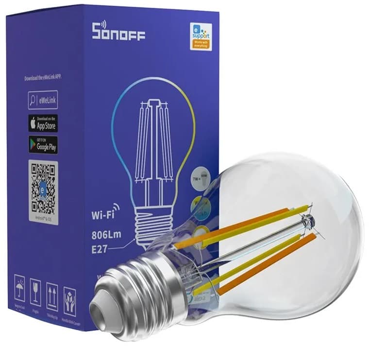 Lâmpada Smart Sonoff B02-F-A60 Alexa 7W 220-240V 2