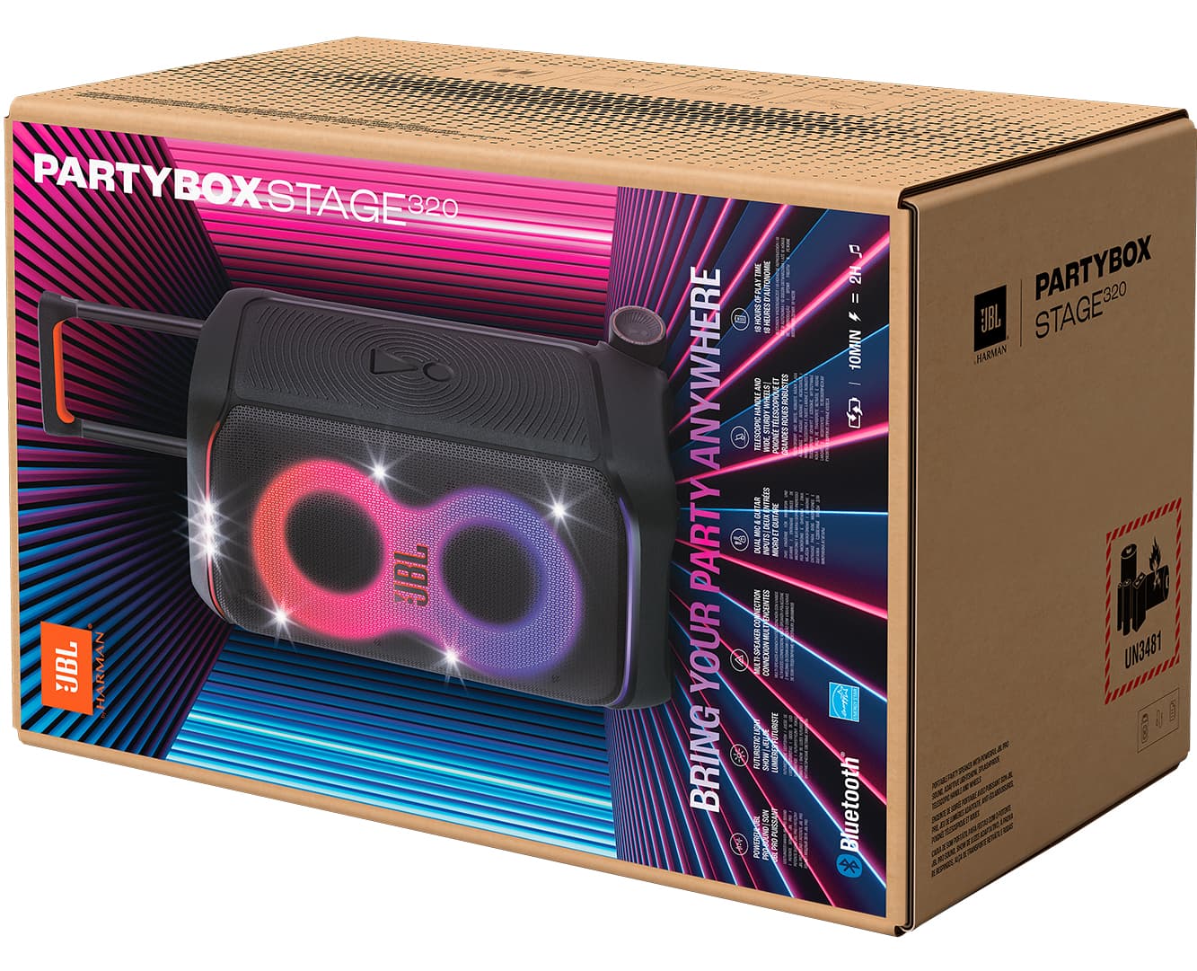 Speaker JBL Party Box Stage 320 Bluetooth 2V - Black 9