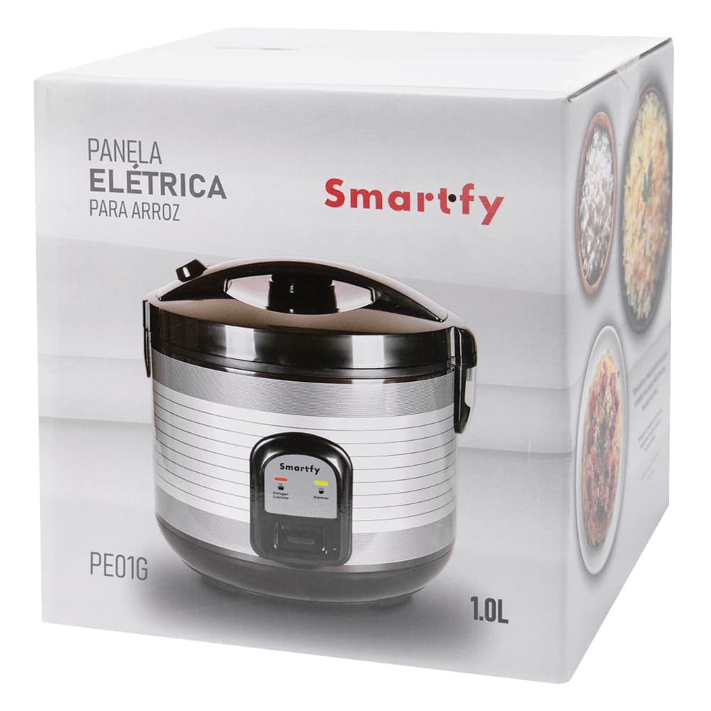 Panela Elétrica para Arroz Smartfy PE01G 400W 110V 1L - Black/Silver 4