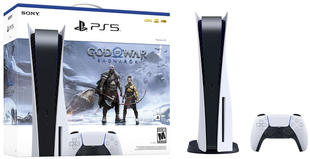 Console Sony Playstation 5 CFI-1215A Disk God Of War Ragnarok 825GB SSD - White/Black (Caixa Feia) 3