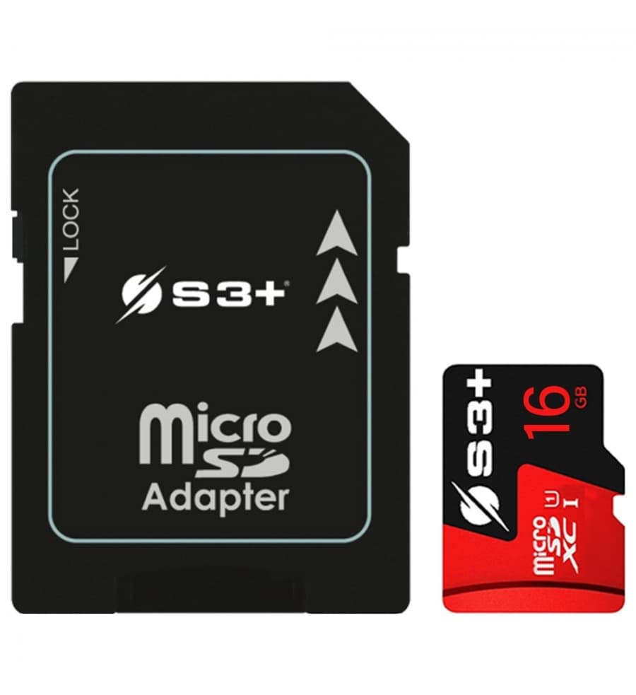Memória microSD S3+ 16GB S3SDC10U1/16GB UHS-I Class10 - Preto/Vermelho 2