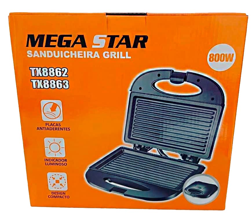 Sandwichera MegaStar TX8862 800W 220V - Preto 3